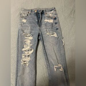 Medium wash mom jeans
